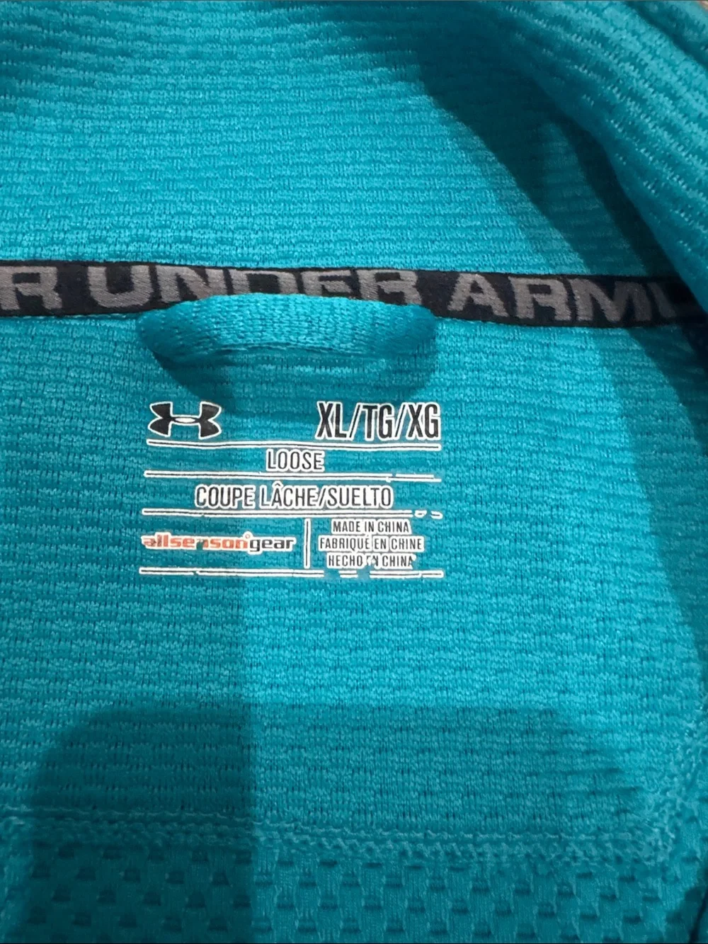 Under Armour Men’s Teal Blue Quarter-Zip Performance Pullover